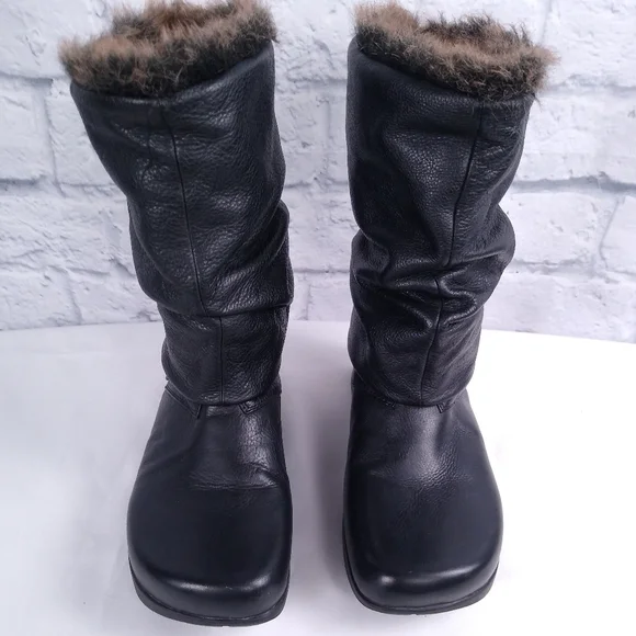 Earth Shoes Shannon Leather Fur Boots 5.5 - Picture 4 of 9